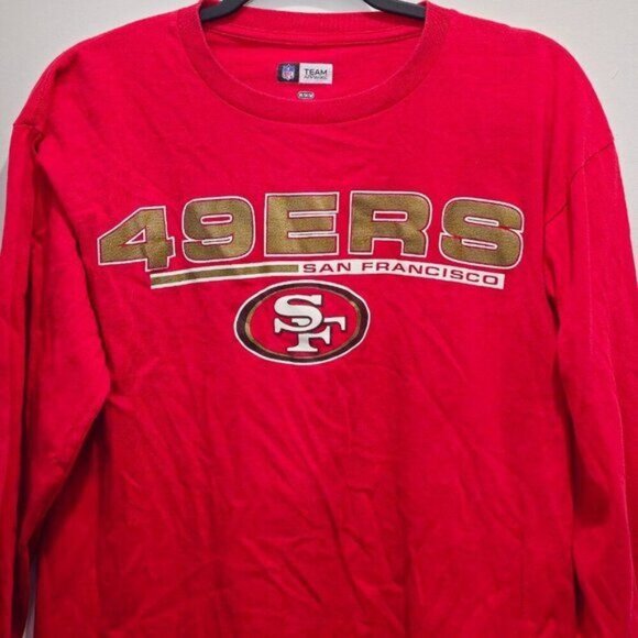 San Francisco 49ers Authentic NFL Team Apparel Red LS Size Medium - Picture 5 of 10